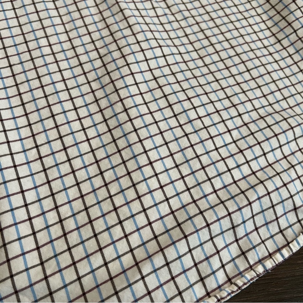 Madewell Women’s Oversized Ex-Boyfriend Plaid Shirt Small Cream Brown Blue - Picture 7 of 12